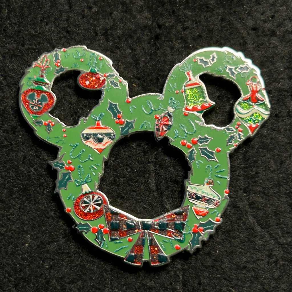 2025 - Christmas Wreath - Mickey Head - Disney Pin