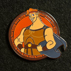 2025 - Hercules smiling with cape - Orange Background - Disney Pin