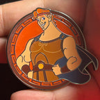 2025 - Hercules smiling with cape - Orange Background - Disney Pin