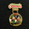 2003 - Mickey and Minnie Mouse - Christmas Wreath - Dangle - Disney Pin