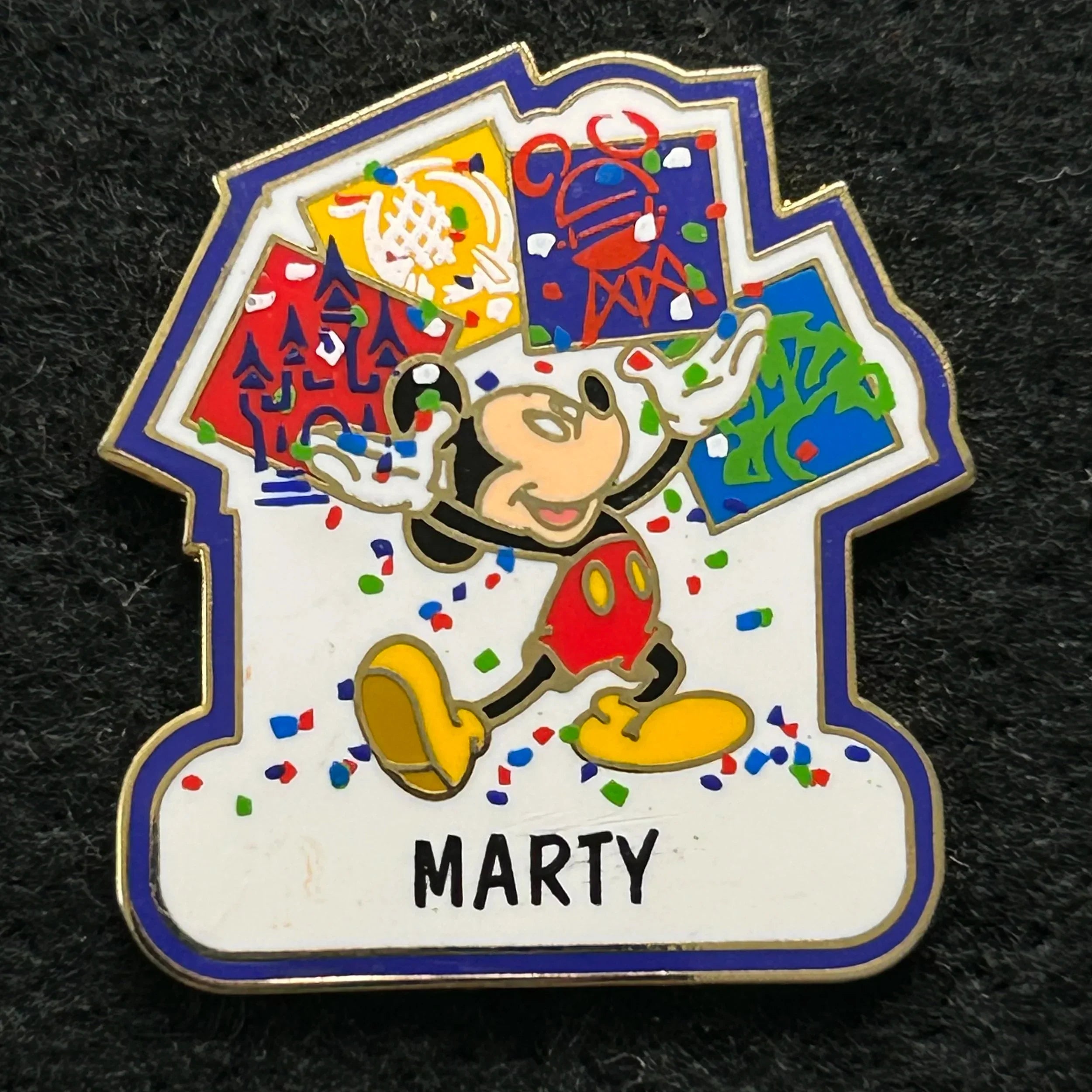 Marty - Name Pin - Mickey Mouse - 4 Parks - Disney Pin