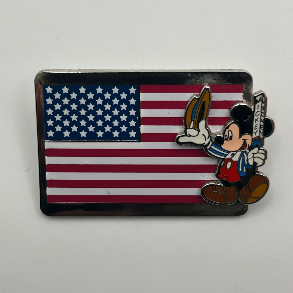 Vintage - Mickey Mouse - American Flag - Pin on Pin - Disney Pin