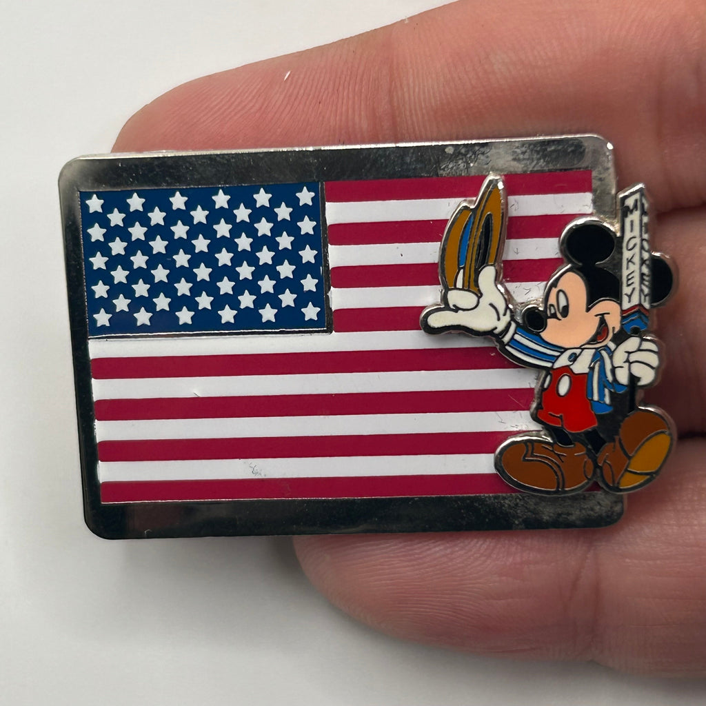 Vintage - Mickey Mouse - American Flag - Pin on Pin - Disney Pin
