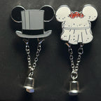 2024 - Mickey and Minnie - Wedding Hats with Dangle Bells - 2 Pin Set - Disney Pins