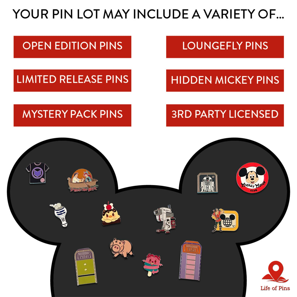 Authentic Disney Pin Lot of 10 | No Duplicates or Scrappers