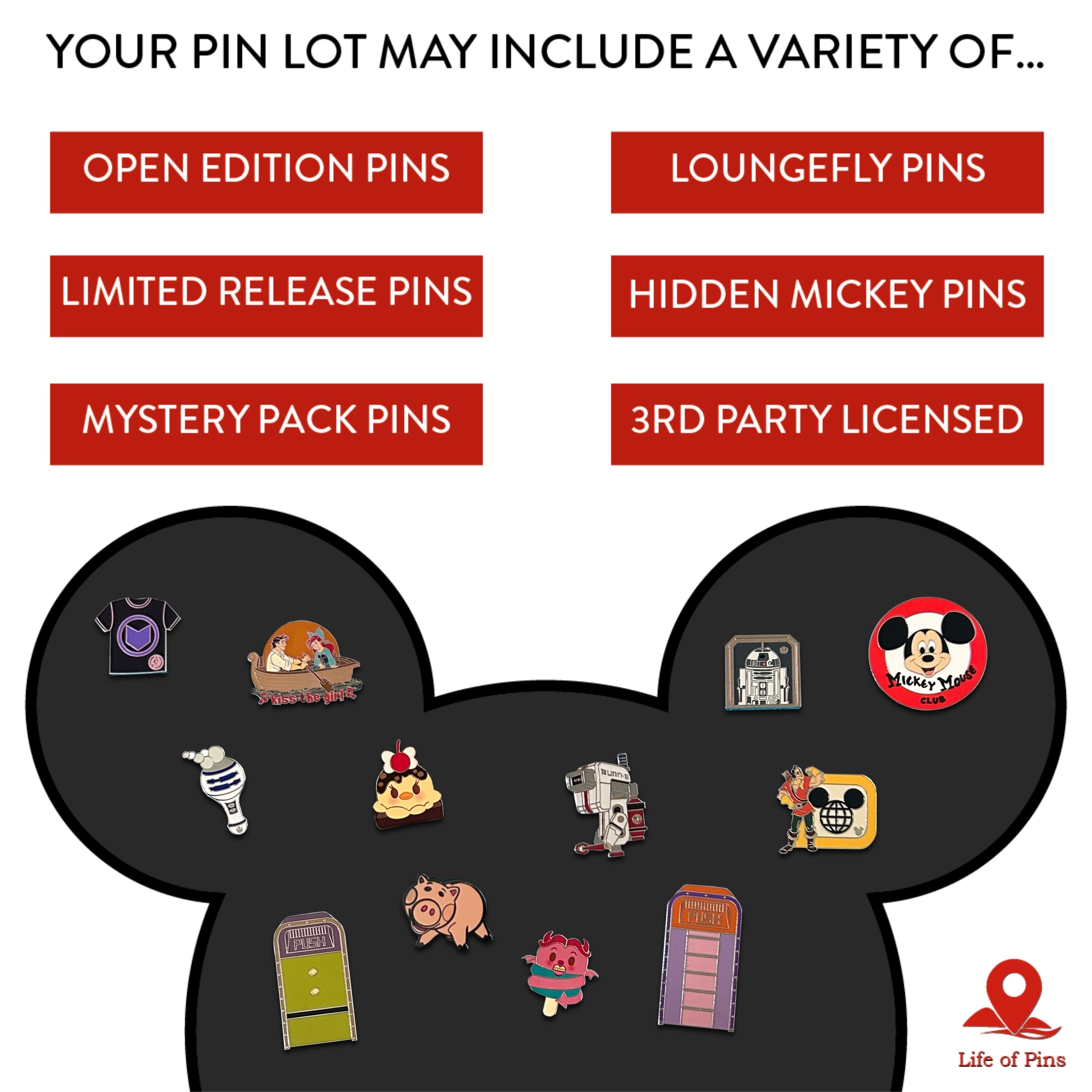 Authentic Disney Pin Lot of 5 | No Duplicates or Scrappers
