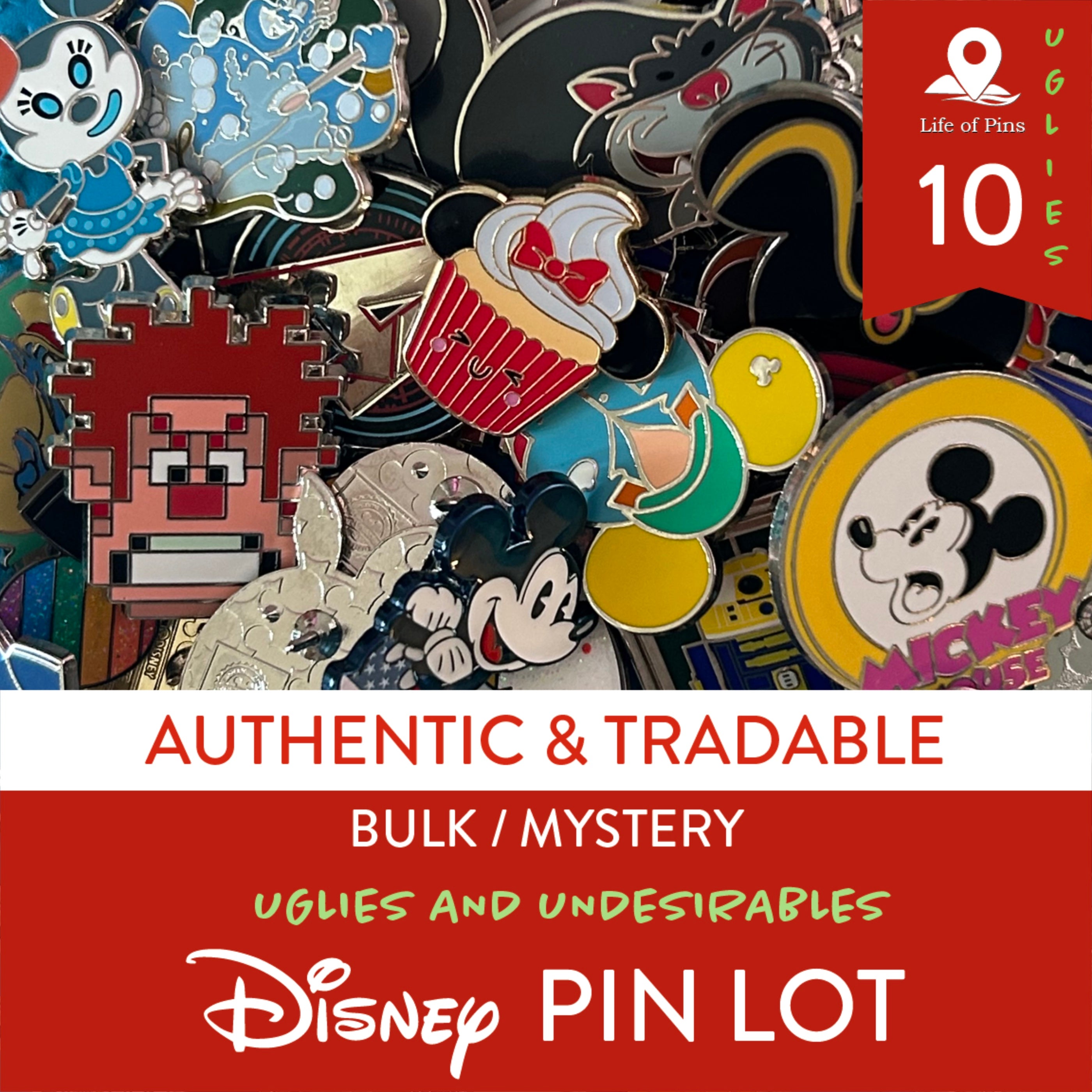 (UGLIES) Authentic Disney Pin Lot of 10 | No Duplicates or Scrappers