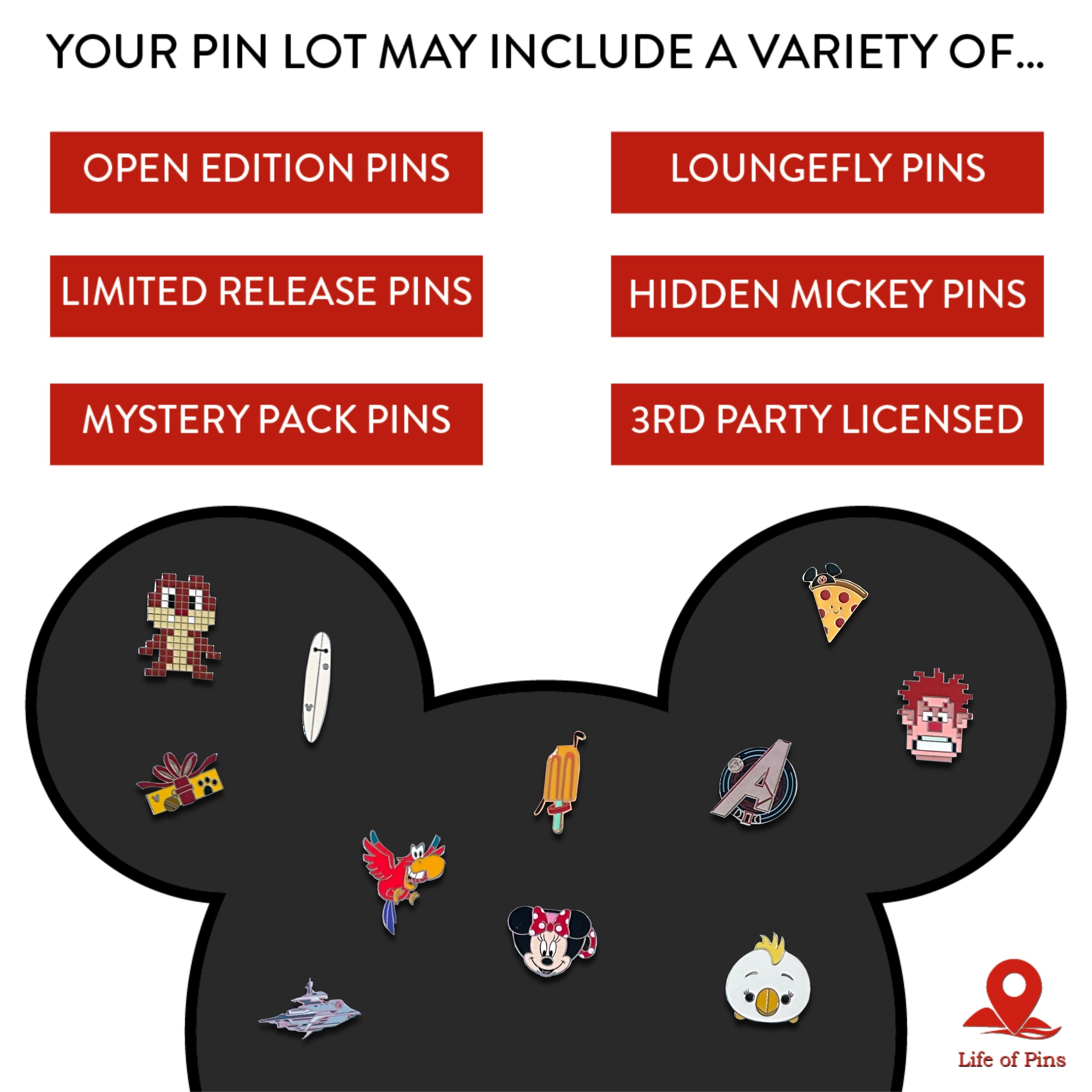 (UGLIES) Authentic Disney Pin Lot of 10 | No Duplicates or Scrappers